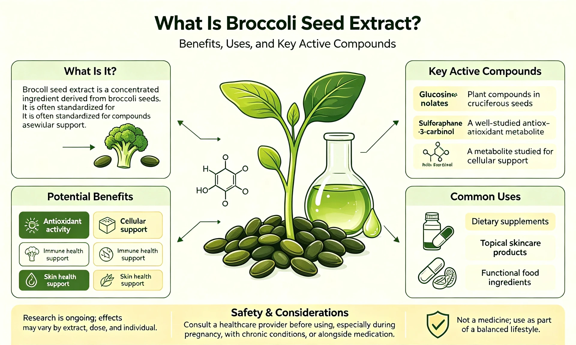 What Is Broccoli Seed Extract? Benefits, Uses, and Key Active Compounds What Is Broccoli Seed Extract? Benefits, Uses, and Key Active Compounds
